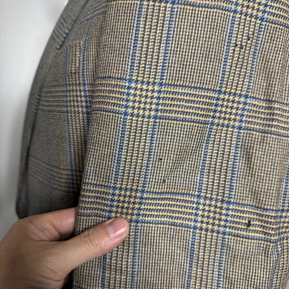 Samuelsohn‎ Super 100s Wool Plaid Blazer Jacket 42L SB Greenwhich
